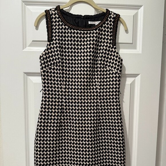 Trina Turk Black and White Houndstooth Sheath Dress - Picture 1 of 9